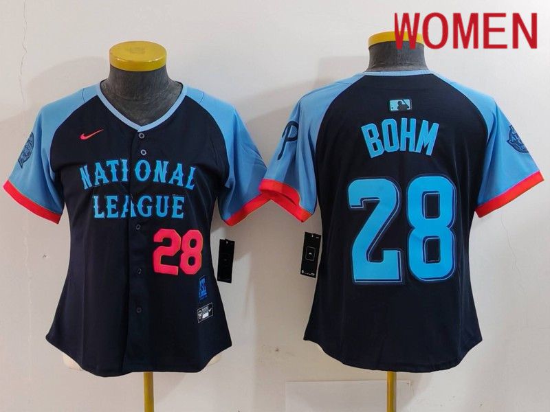 Women Philadelphia Phillies #28 Bohm Blue All star 2024 Nike MLB Jersey style 5->women mlb jersey->Women Jersey